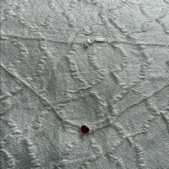 Red Heart Pendant Necklace – Silver Tone | Minimalist Romantic Jewelry - Picture 9 of 9